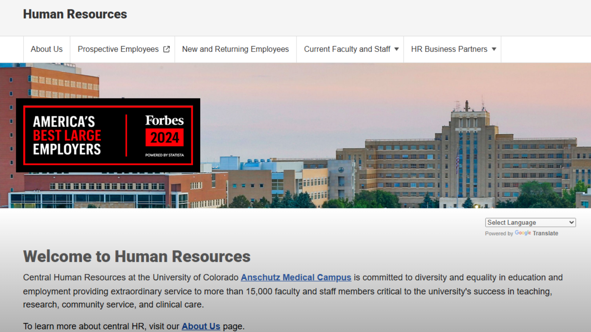 CU Anschutz HR Homepage