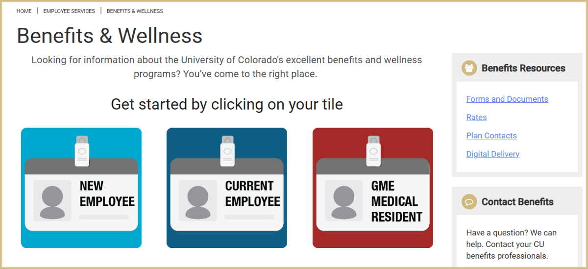CU Benefits & Wellness Homepage