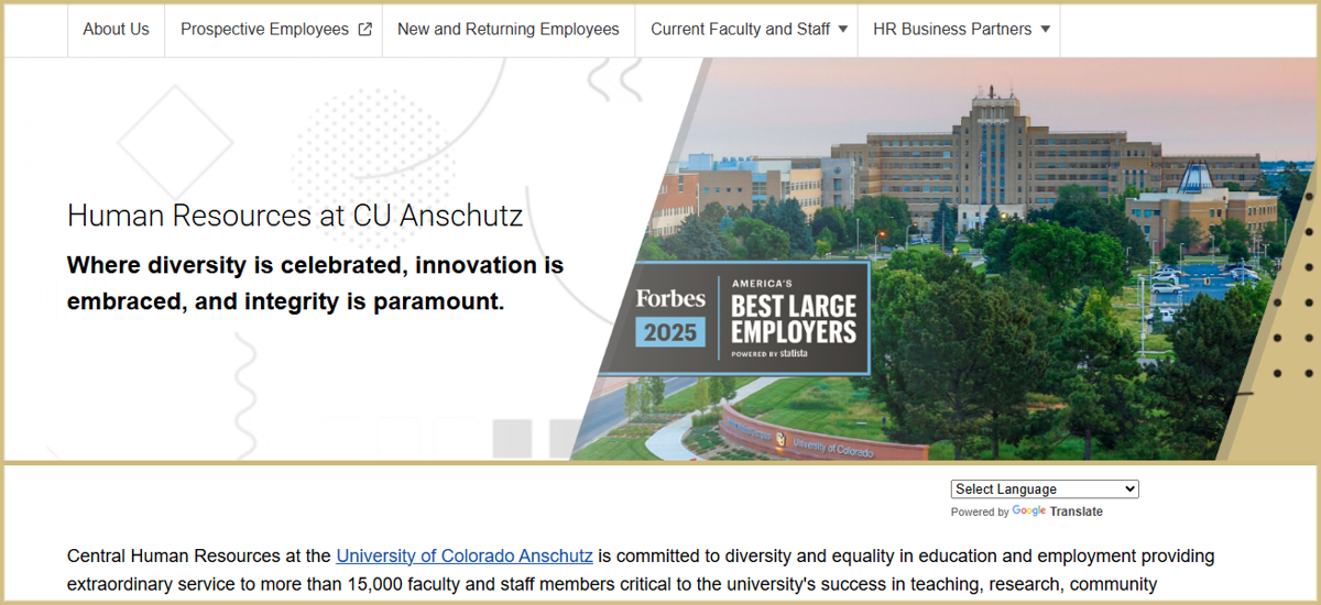 CU Anschutz HR Homepage