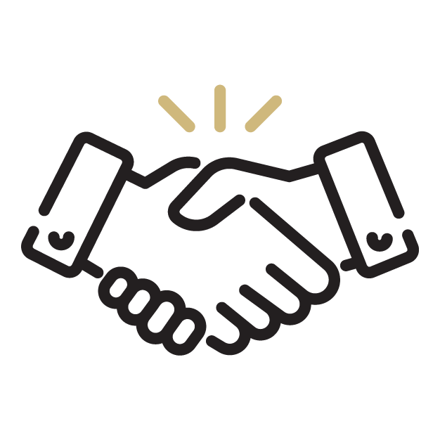 Icon depicting two shaking hands