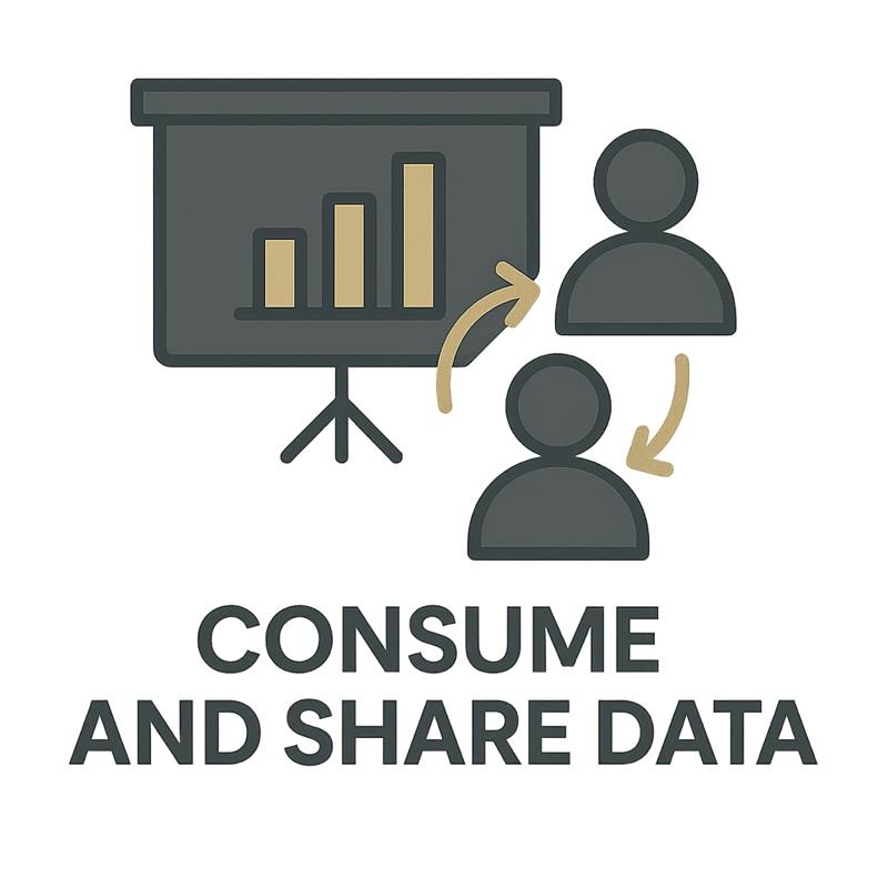 Graphic with people presenting