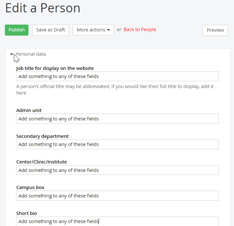 Add personal information Add personal information