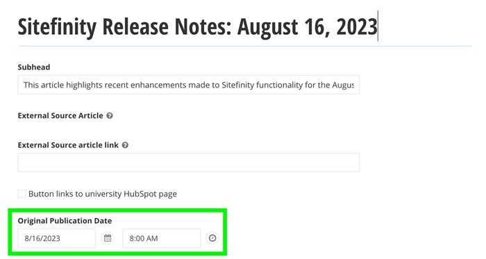Original publication date field