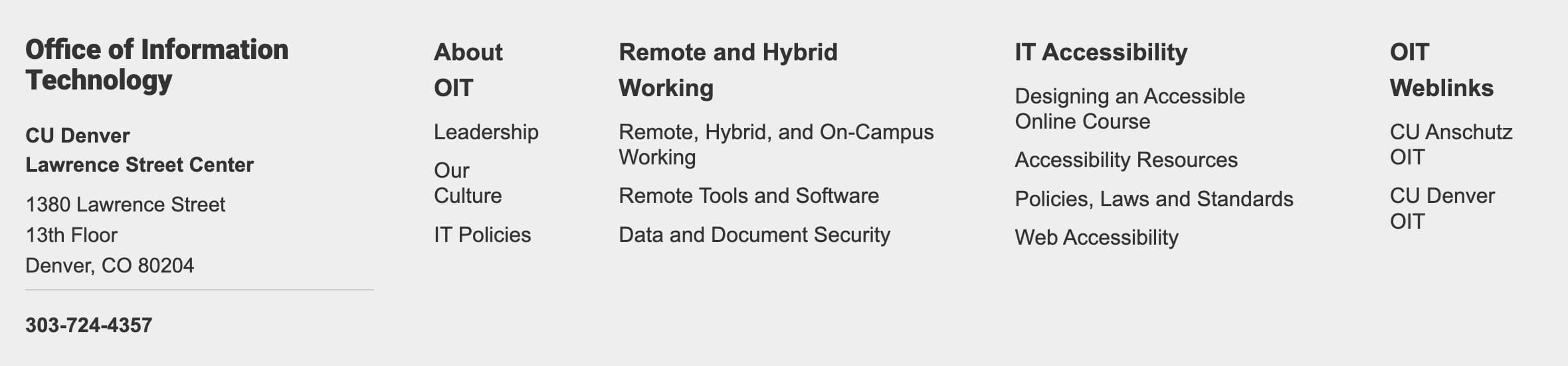 Office of Information Technology footer example