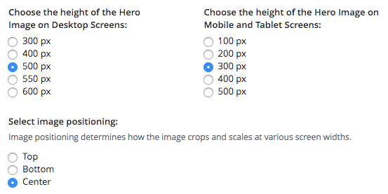 Hero image - Desktop and mobile height settings Hero image - Desktop and mobile height settings