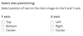 Hero image - select text positioning Hero image - select text positioning