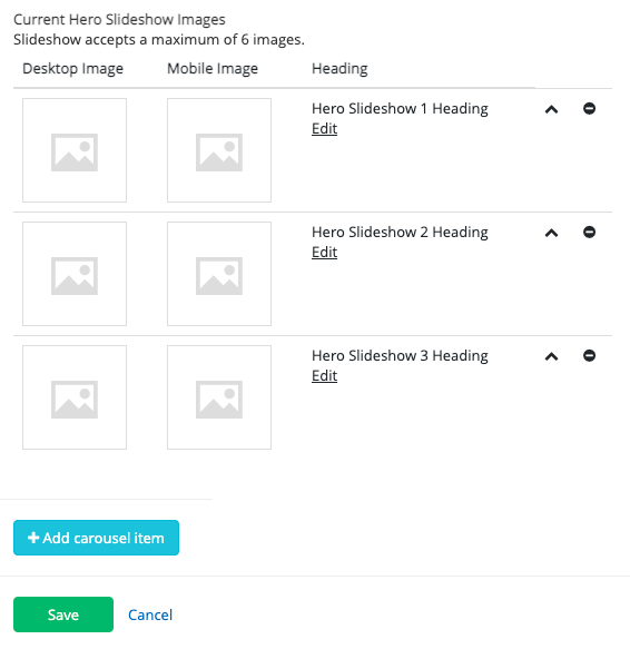 Hero Slideshow Settings Hero Slideshow Settings