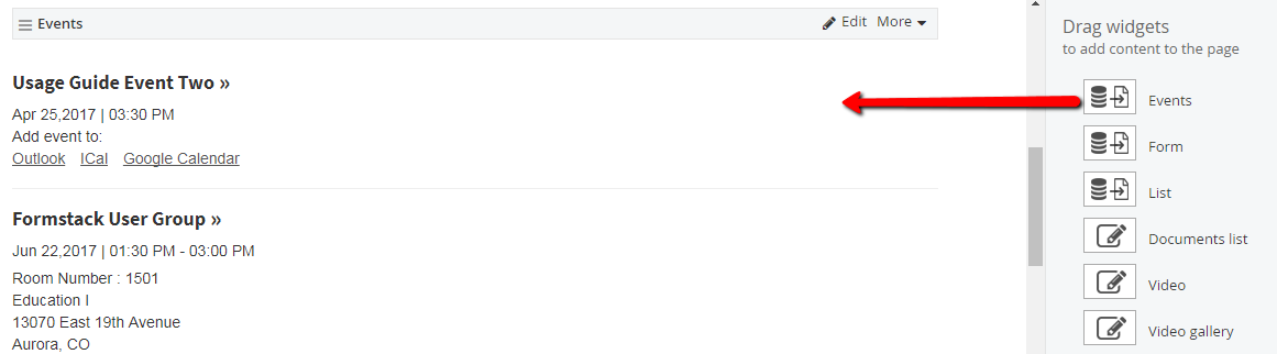 Widget-Events