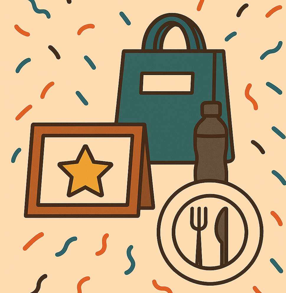 Meal and employee recognition visual