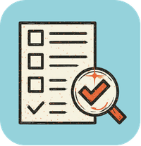 Illustration of a checklist and approval symbol representing the Recognition Reporting Form submission and approval process
