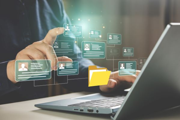 Image of a person selecting a safe file storage location on their computer.