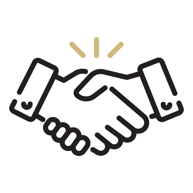 Graphic of two hands shaking together