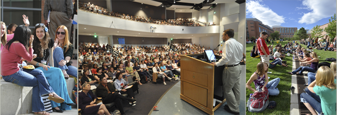 Collage of IPE Day Orientation in auditorium and outside