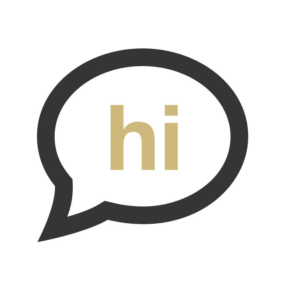 An image icon representing a voice bubble saying Hi
