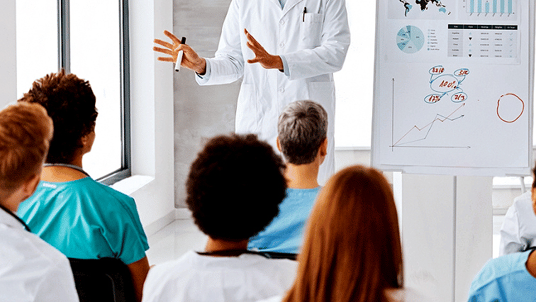 Health Affairs White Coat teaching students