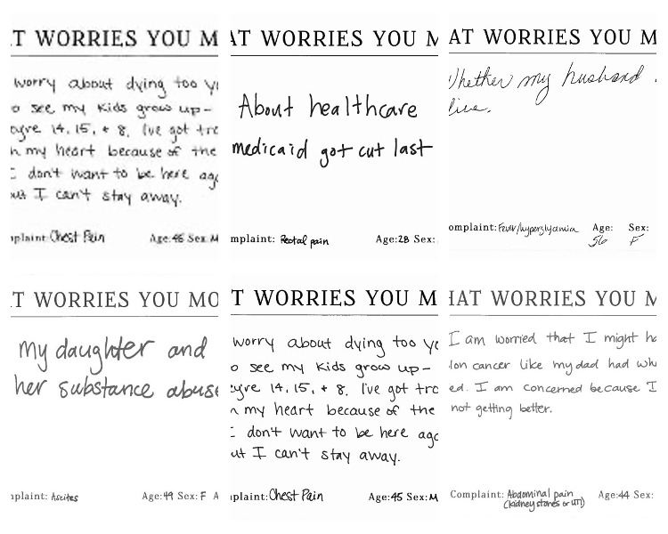 Worries exhibition thumbnail What worries you most exhibit thumbnail image of handwriting