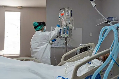 Covid patient on ventilator