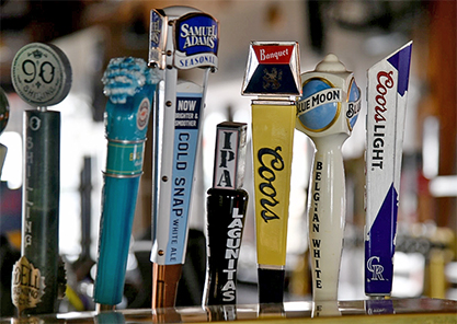 Beer taps in bar