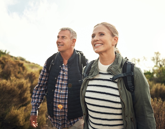 Two people on a hike