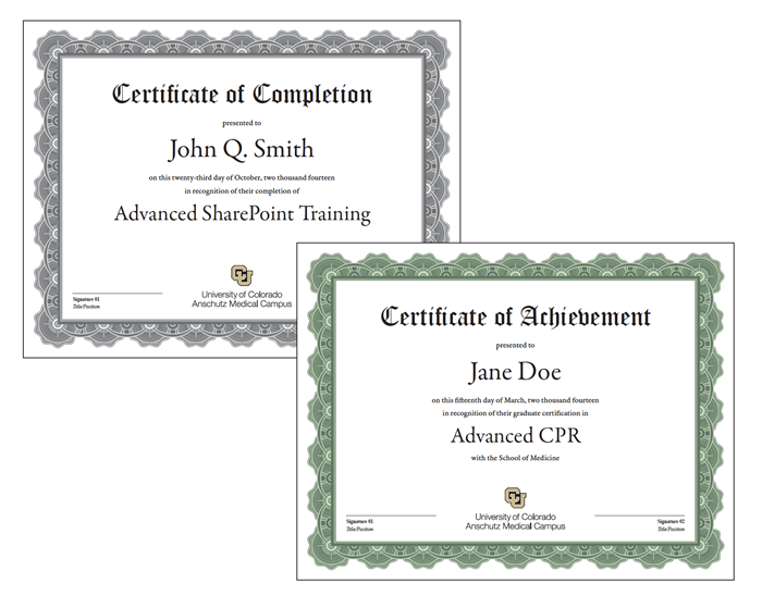 Certificates