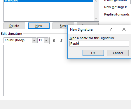 New Signature Reply