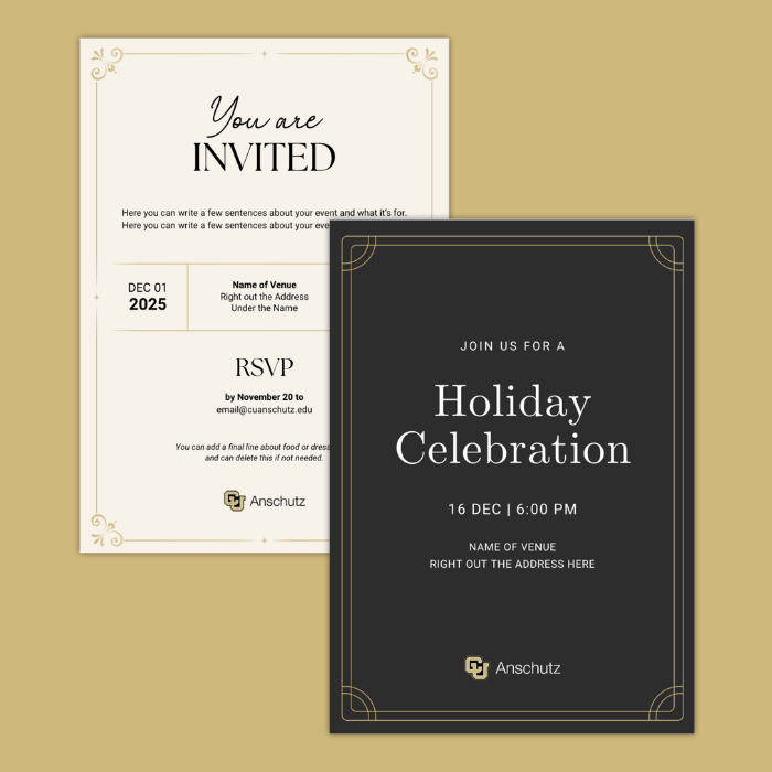 mockups of two card invites
