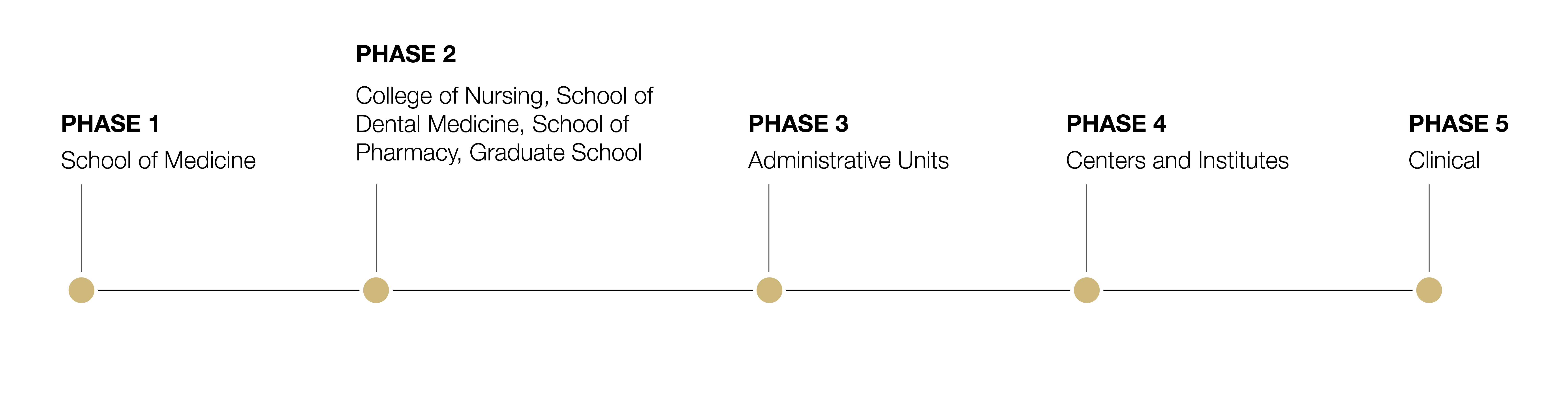 timeline of the CU Anschutz Brand Alignment project