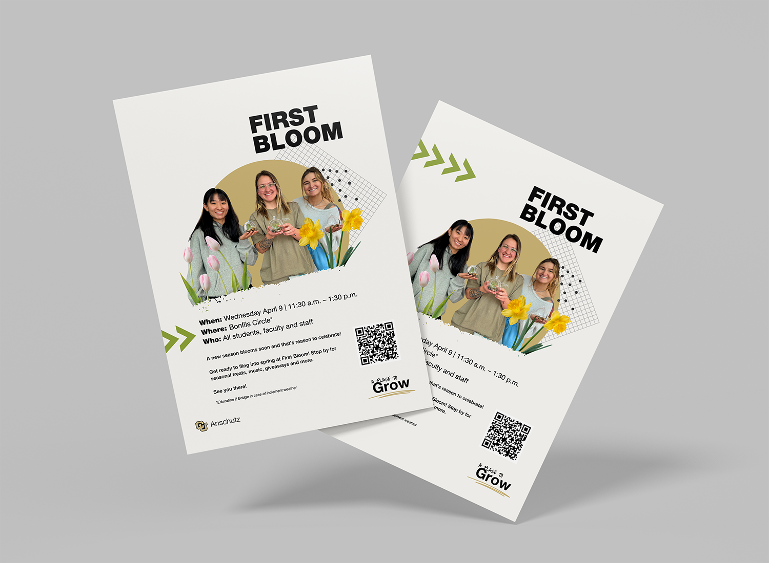 CU Anschutz first bloom event flyer