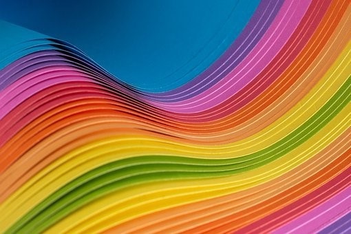 Flowing rainbow ribbons