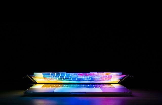 Half closed laptop