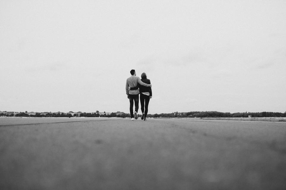 couple walking down the street