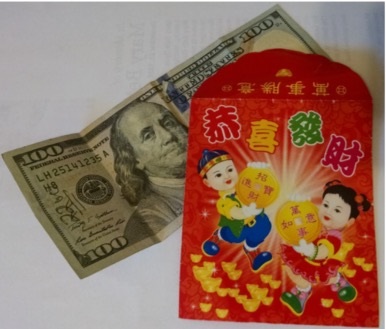 money and Chinese New Year envelope
