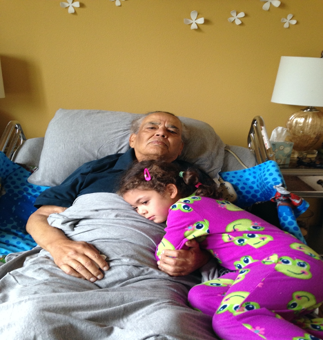 girl laying with patient