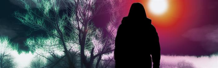 silhouette of walking person