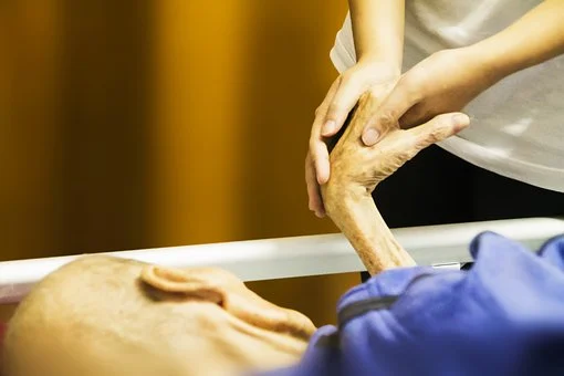 Comforting a patient