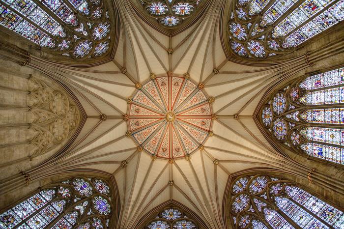 geometric design on the ceiling of cathedral
