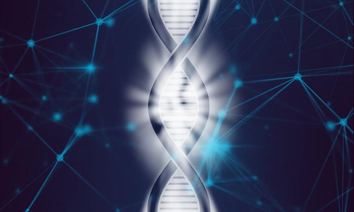 Computer rendering of DNA strand