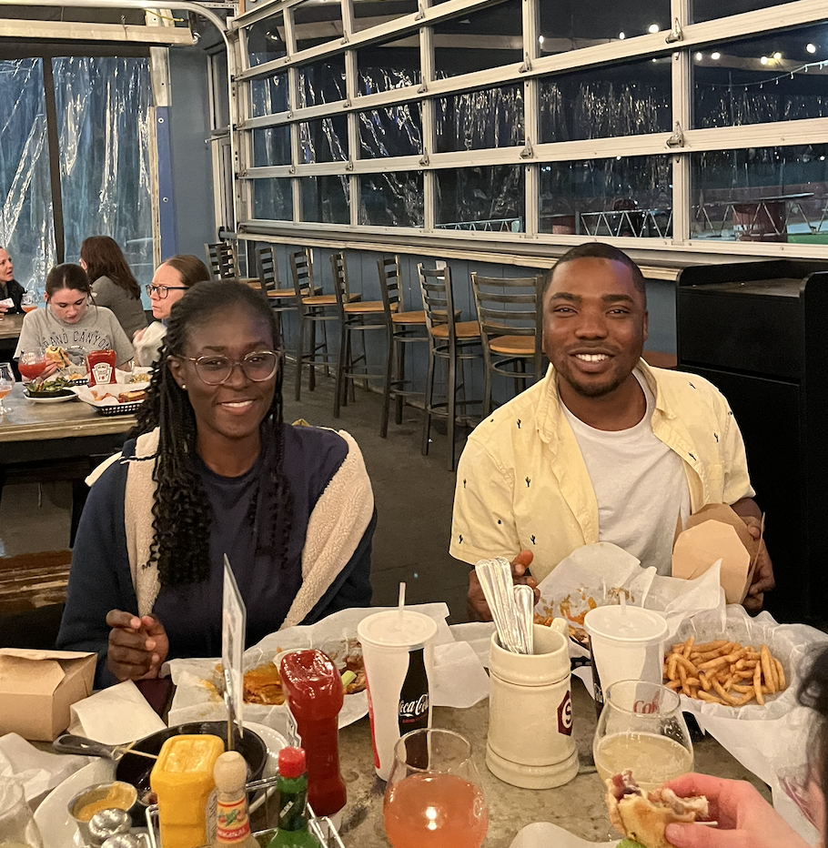 Gilda and Obed at the dinner recruitment night