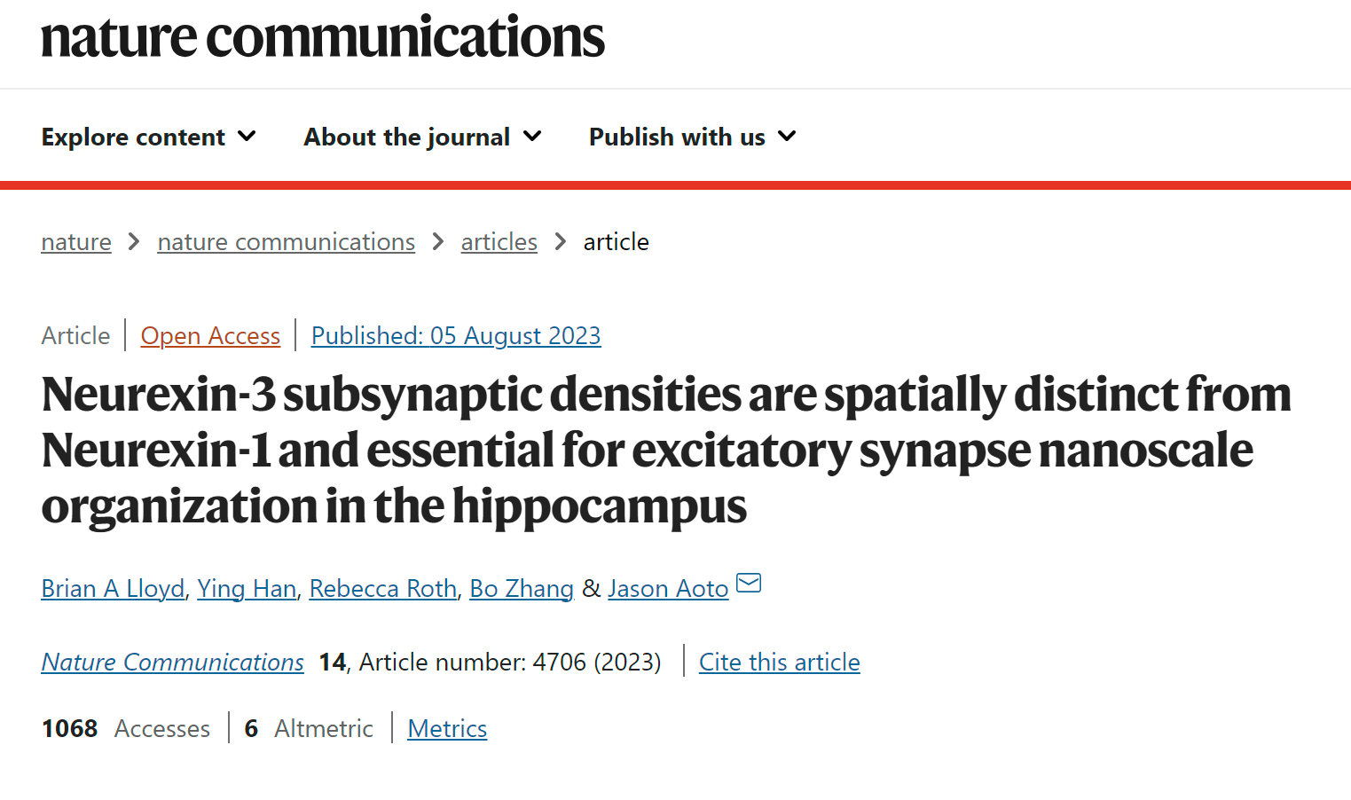 Neurexin-3 subsynaptic densities are spatially distinct from Neurexin-1 and  essential for excitatory synapse nanoscale organization in the hippocampus