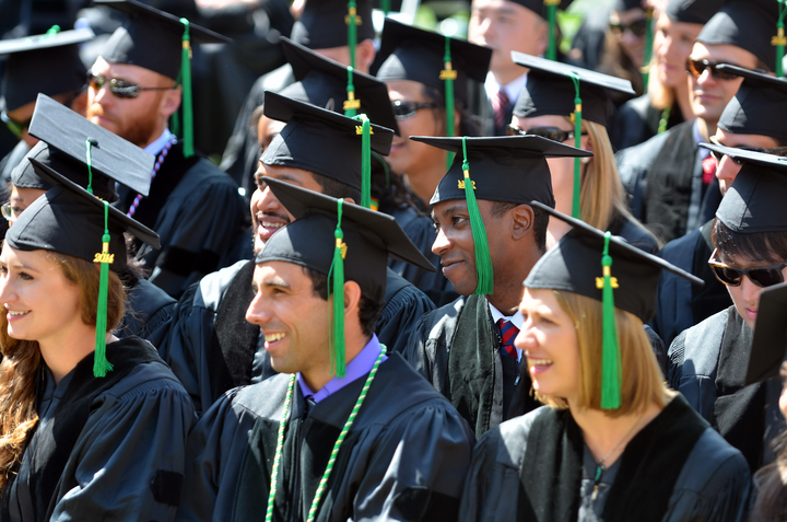 Medicine graduates seated at ceremony