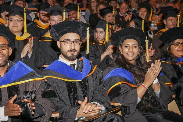 Graduate School students at ceremony