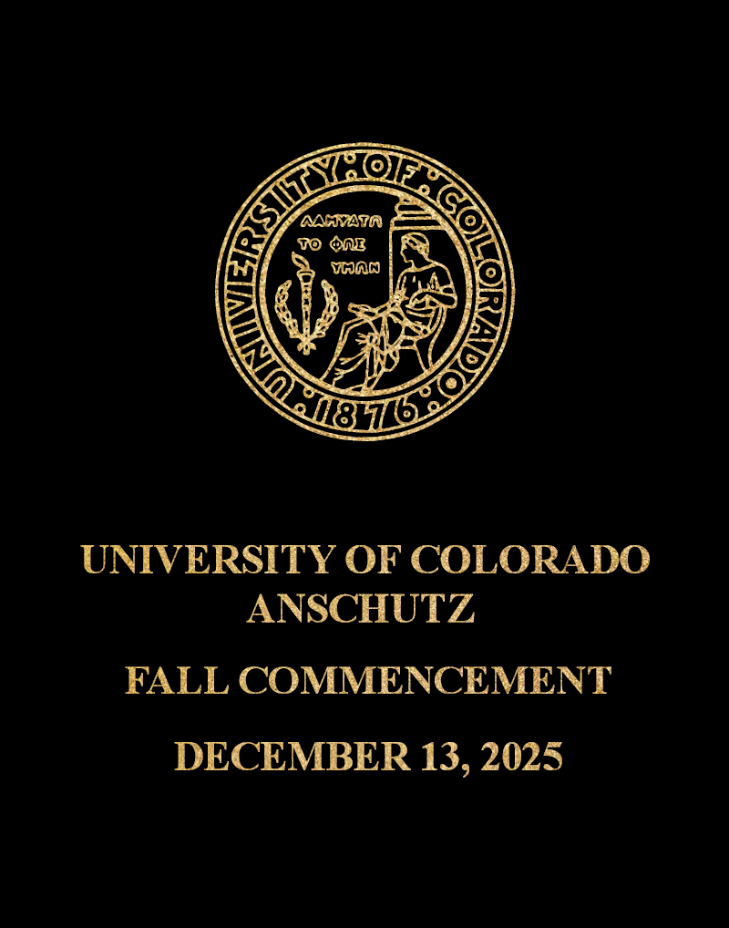 Commencement program cover with university seal, university name and date of ceremony