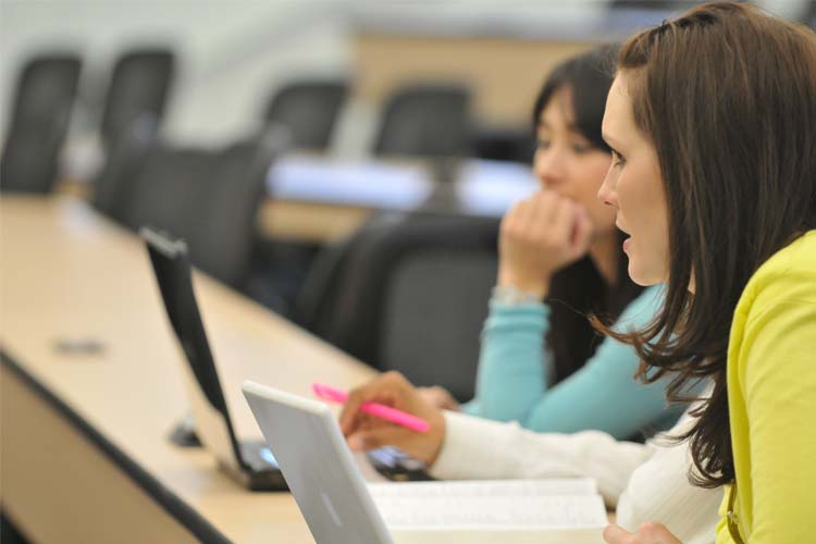 Students listening and learning.