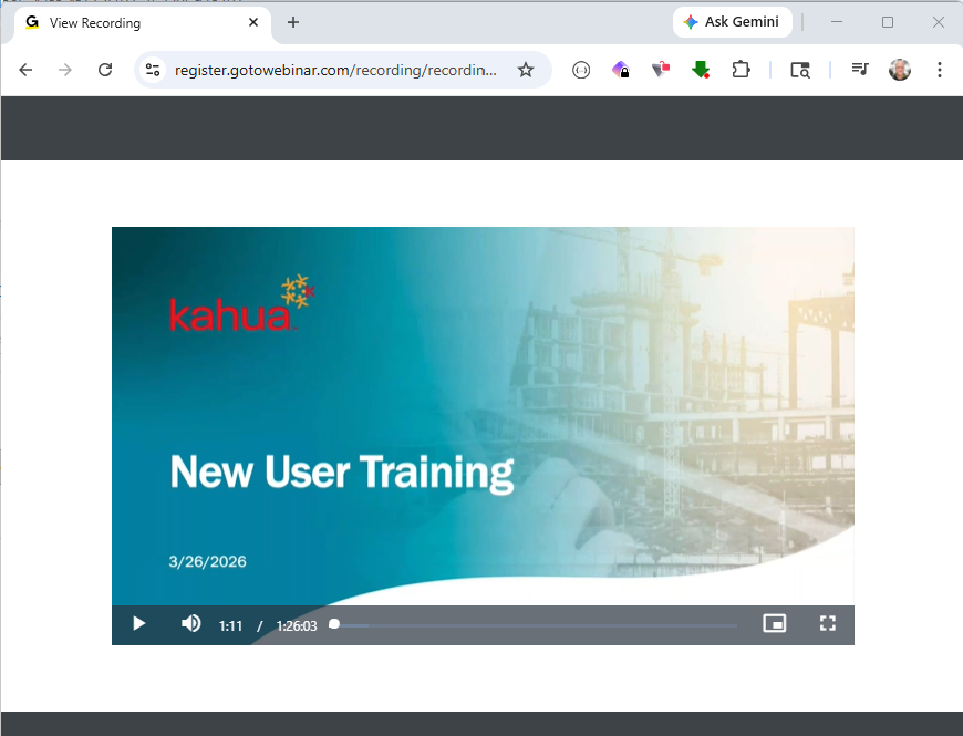 Screenshot of New User Training Video Screenshot