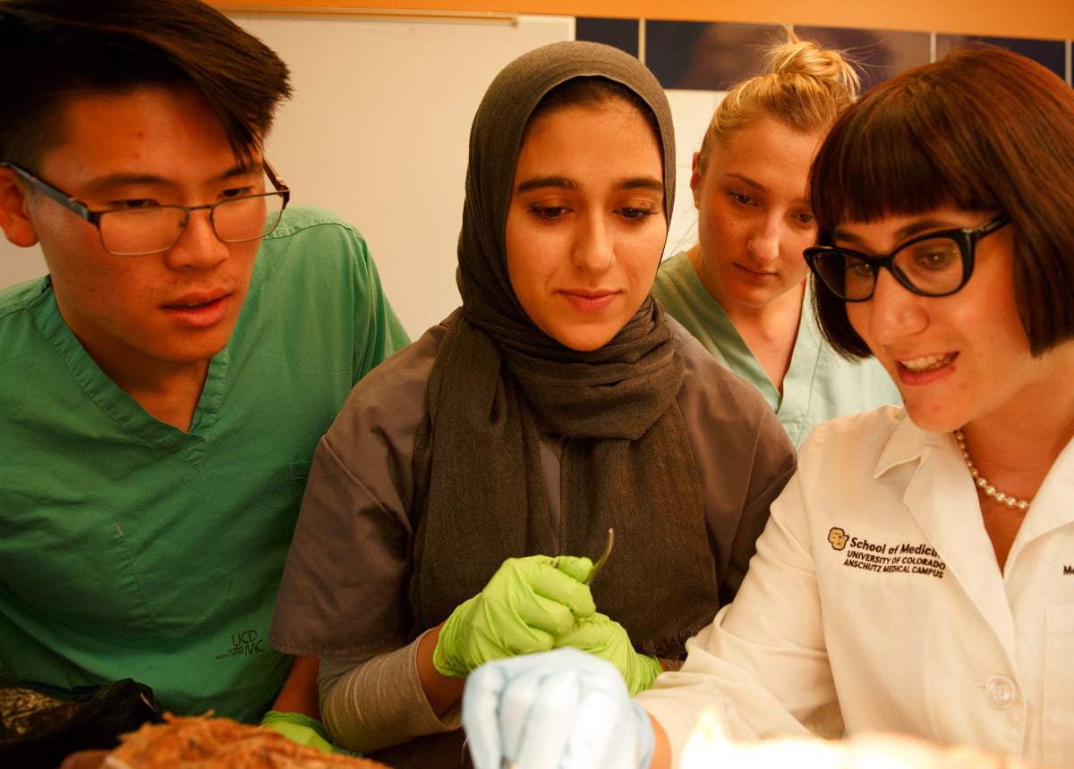 medical students participating in lab