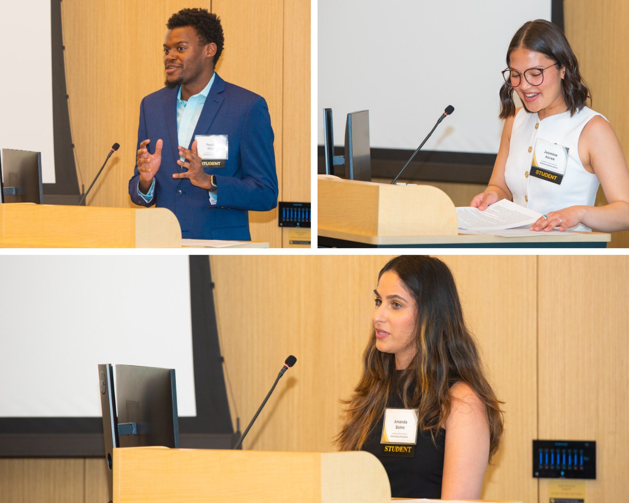 Student speakers: Jasmine Acree, Peyton Boyd and Amanda Somo.