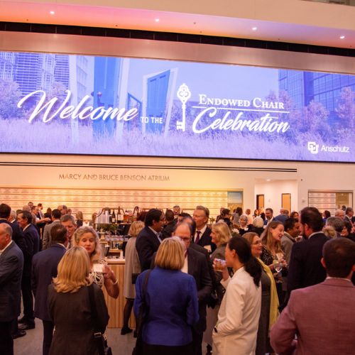 Jumbotron in the AHSB reads, 