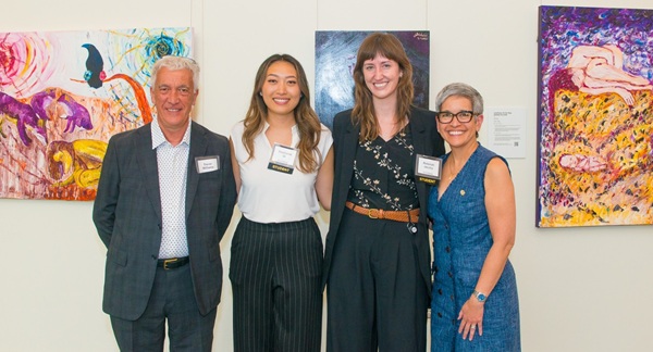 CU School of Dental Medicine students Stephanie Qi and Rebekah Jacoby with Trevor Williams and Elizabeth Ramos.