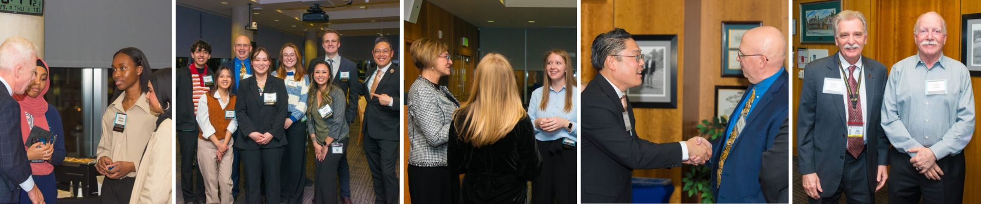 A collage of photographs taken during the celebration featuring benefactors, students and faculty.