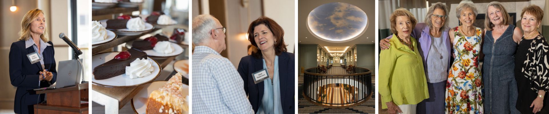A collage of pictures taken during the Stephen Berman, MD, Endowed Chair for Global Health celebration, showing faculty, benefactors and special guests.